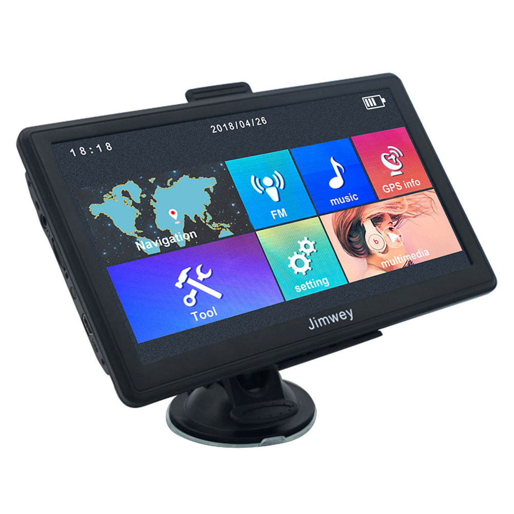 SAT NAV GPS Navigation System 5 inch 8GB 256MB Jimwey Car Truck Lorry Satellite Navigator Device with Post Code POI Search Speed Camera Alerts Pre-loaded UK&EU Latest 2019 Maps Lifetime Free Update 